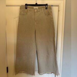 Risen High Rise Wide Cropped Jeans